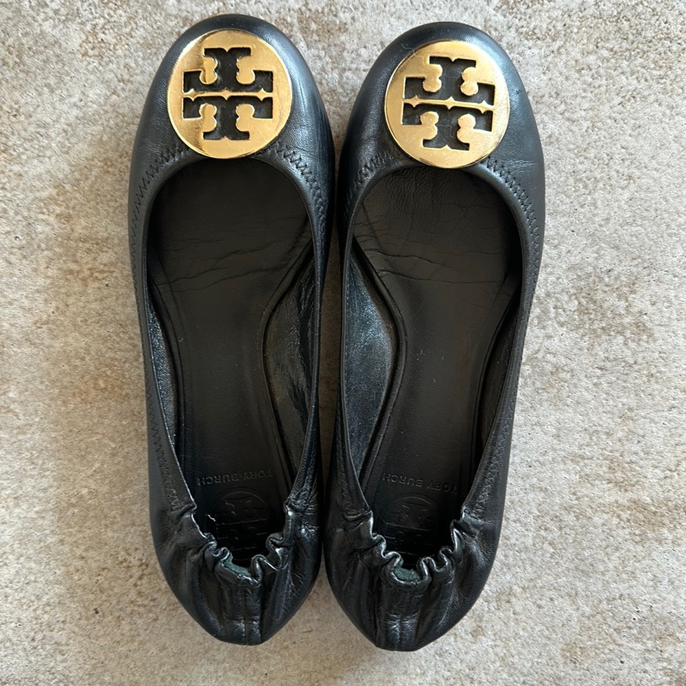 Tory Burch Claire Ballet Flats, Black, Size 7.5